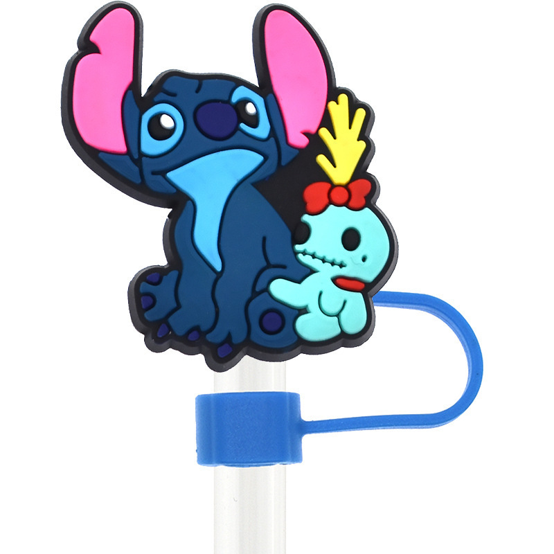 Stitch 8mm 10mm Cartoon Dust-proof Reusable Straw Topper Drinking Straw Covers