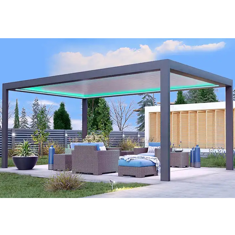 Luxury Patio easy installation Waterproof Pergola With Curtains And Netting