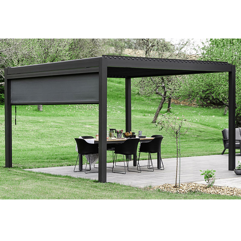 Factory Customized Modern Aluminum Remote Control Pergola Exterior Retractable Awning Electric Metal Gazebo