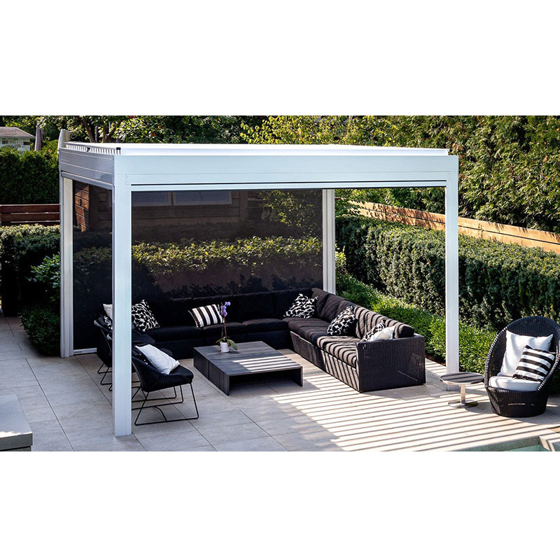 Modern Garden Gazebo Aluminum Electric Opening And Closing Patio Pergola Lourve Roof