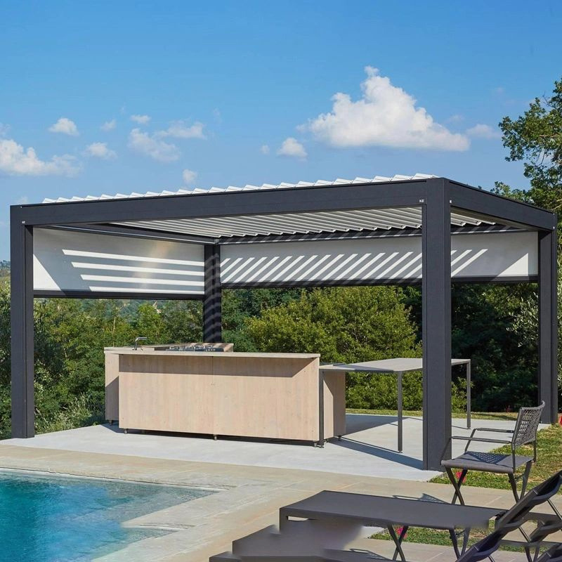 Motorised Outdoor 3x3m Gazebo Aluminium 12x20 Gazebo 3x3 Manual Pergola