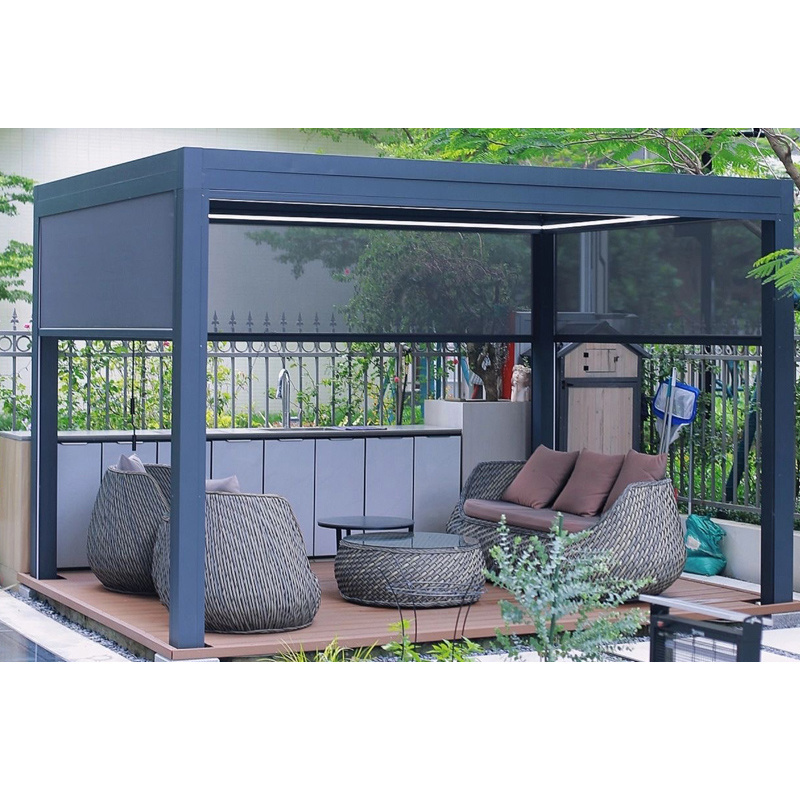 Rainproof Sunproof Garden Gazebo Used  Motorized Aluminum Pergola For Sale