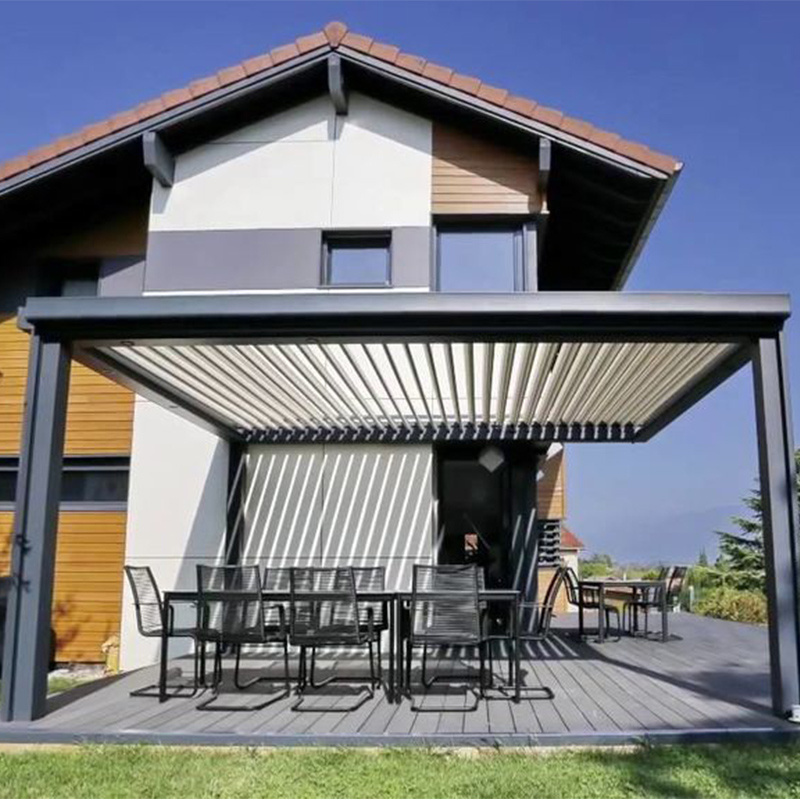 Garden Free Standing Waterproof Motorized 12x12  Aluminium Pergola