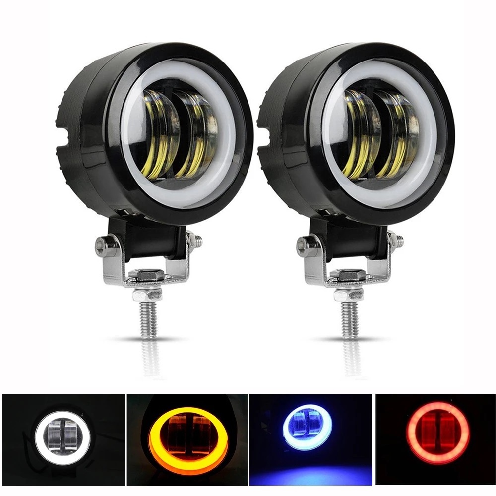 3inch 20W 6500K LED Work Light Waterproof round Angel Eyes Light LED Bar Light for Driving Pods Car Boat Motorcycle ATV