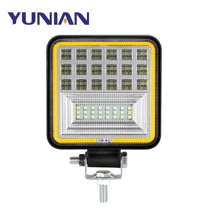 4 inch 126W 42 LED Led Work Light angel eyes Spot light Square 12V 24V DRL Car Light For Truck SUV 4WD 4x4 Boat Fog Lamp