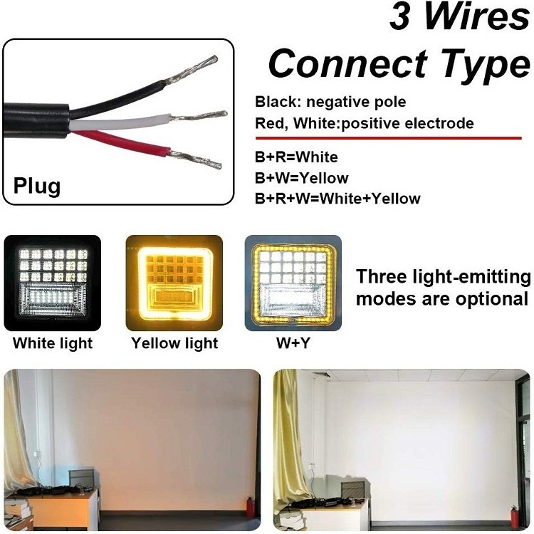 4 inch 126W 42 LED Led Work Light angel eyes Spot light Square 12V 24V DRL Car Light For Truck SUV 4WD 4x4 Boat Fog Lamp