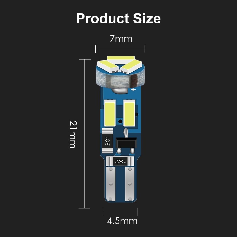 T5 Led Bulb W3W W1.2W 4014 7 SMD Car Wedge LED Dashboard Bulb Auto LED Lamp Warming Indicator Wedge Instrument Light Bulb