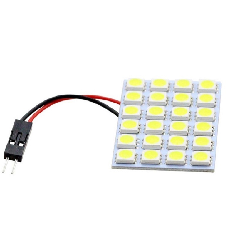 Car Festoon 5050 24SMD LED Auto Panel Light Reading Dome Bulb Car Interior Map Lamp Roof light With T10 W5W C5W Adapter Baser