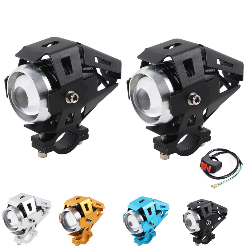 Waterproof Motorcycle U5 LED headlight Motorbike Spotlight auxiliary work lamp high beam 12V 125W Motor DRL Head Lights