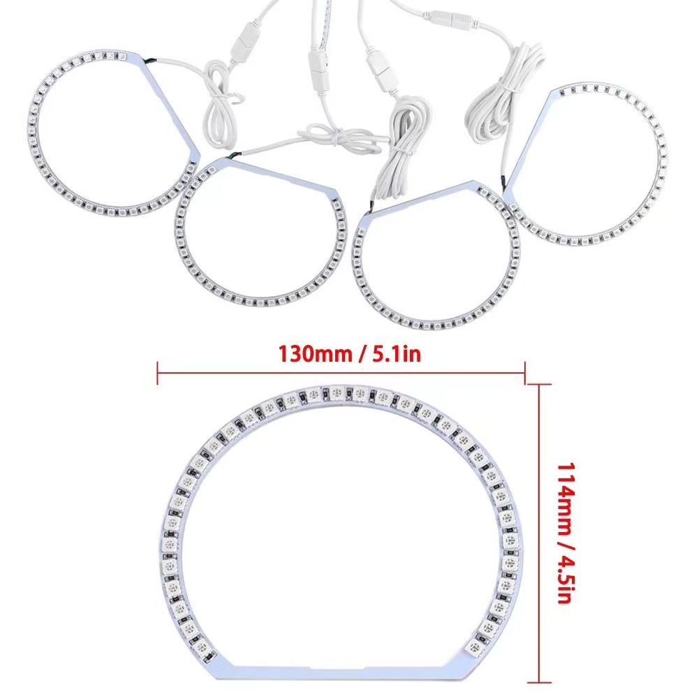 RGB Multi-Color 4Pcs 4X131mm RGB LED Angel Eye Halo Rings Light devil lamps With Remote Control for BMW E46 E38 E39 357 Series