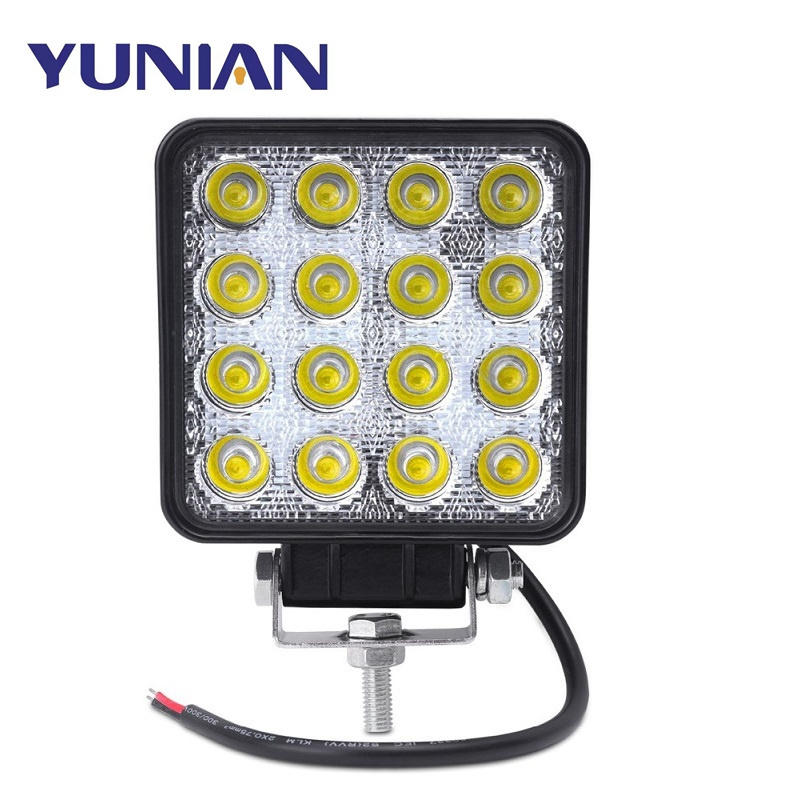 4Inch 48W 12V 24V LED Work Light Spot Flood Square Waterproof LED Work Lamp for Offroad 4WD Trailer Motorcycle Car Truck SUV