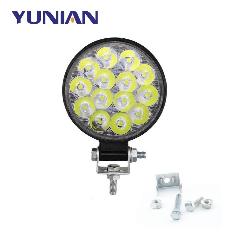 Mini 3inch 42W 14LED Round Work Light 12V 24V Car Front Fog Light for Truck SUV 4WD Engineering Headlights Off-road LED Headlamp