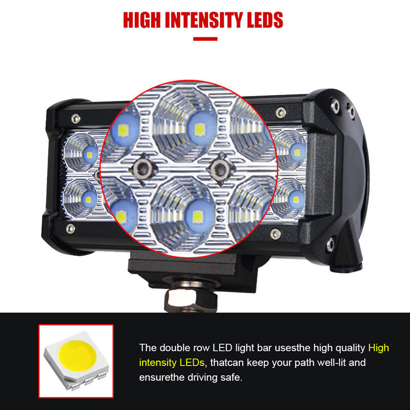 Offroad Led Bar 7 Inch 36W LED Work Light Bar Flood Spot Beam Spotlight for SUV UAZ ATV 4x4 Boat Tractor Truck 12V 24V Car