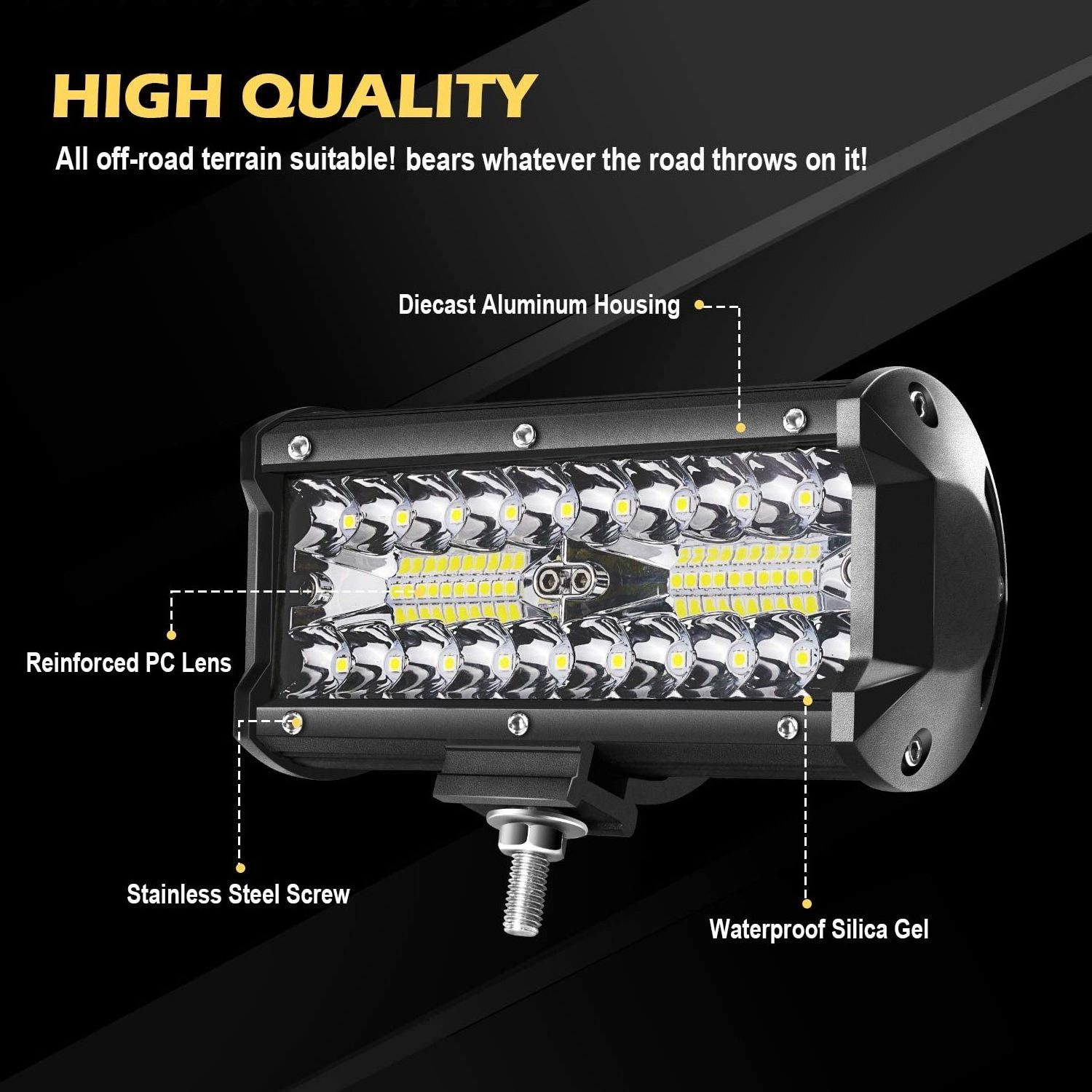 7inch 120W Led Light Bar 12v Offroad Accessories 4x4 Car Trucks Flood Spot Beam Led Work Light Auto Fog Driving Lamp For SUV 4WD