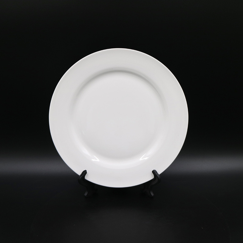 Round White Porcelain Catering Plates Home Ceramic Dinner Plates Sets Dinnerware Minimalist Customized Logo for Restaurant