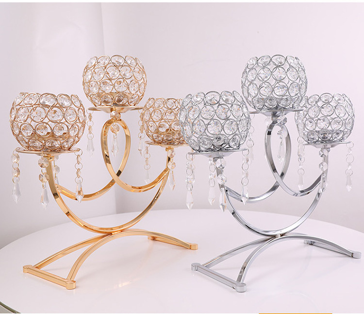 weddings 3 arms candelabra centerpieces modern custom candle holder tapper luxury brass gold  lanterns and candle