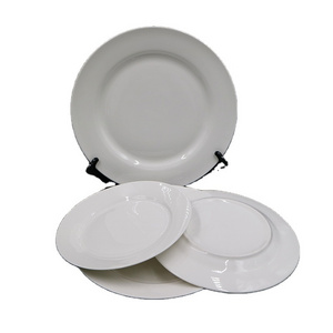 Round White Porcelain Catering Plates Home Ceramic Dinner Plates Sets Dinnerware Minimalist Customized Logo for Restaurant