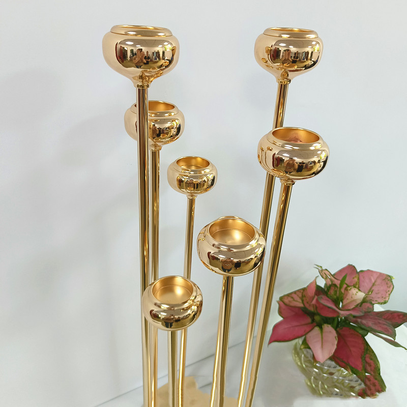 Acrylic Metal Candle Holder Wedding Centerpiece  Candelabra Party Decor Metal Base