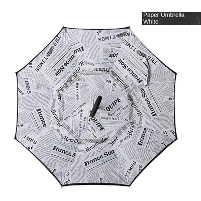 New Arrival Flower Pattern Windproof Rainproof Reverse Reversible C-handle Inverted Umbrella