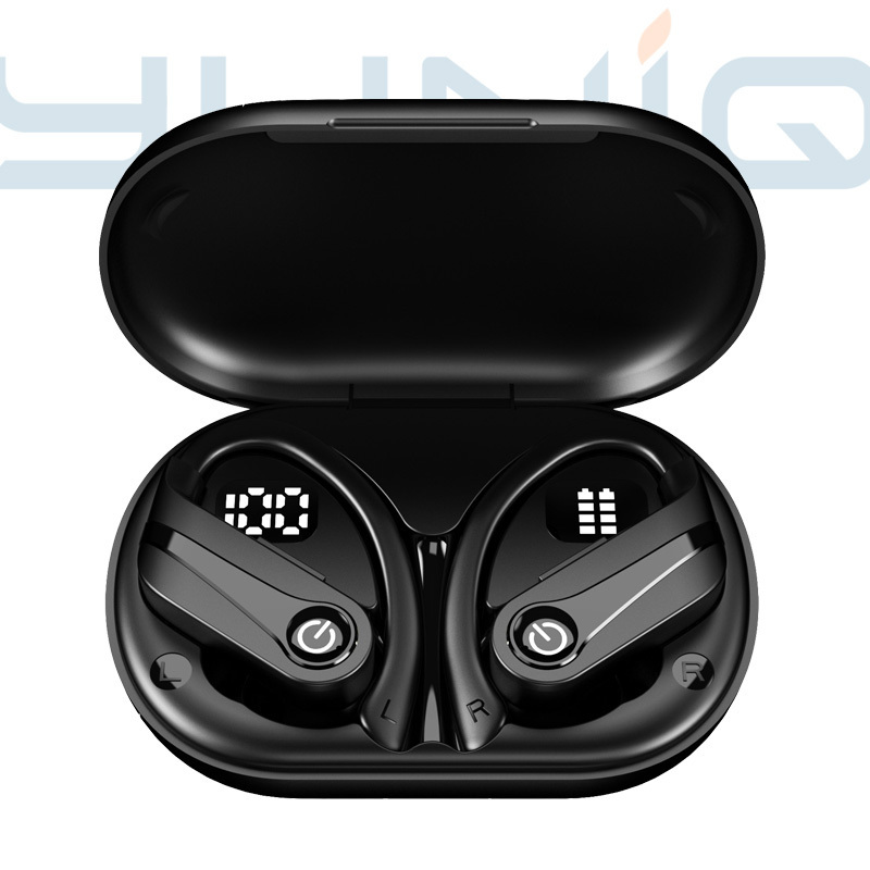 Yuniq Bt Headphones Bt 5.3 Sports In-Ear Headphones Led Power Display For Workout Noise Cancellation High Quality Earbuds Q63