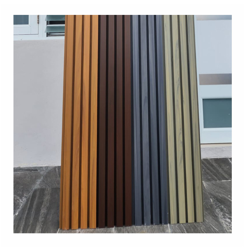 High Strength 3D Wood texture wpc fluted wall panel outdoor 219*26 mm easy to install for building exterior decoration