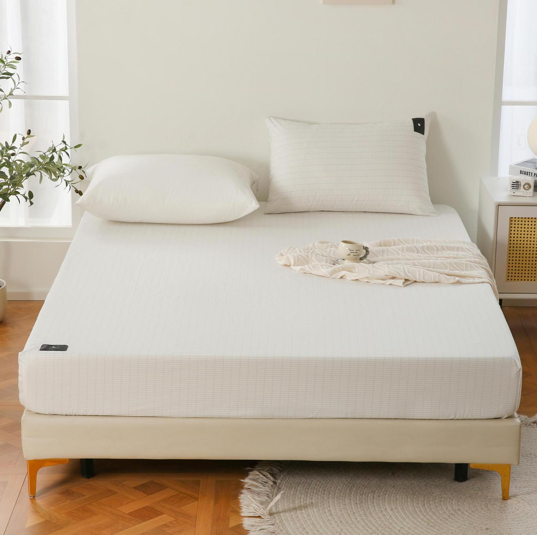 Healthy Silver Cotton Earthing ESD Fitted Sheet for Full Queen King Cali King Bed, Include a 4.5m Local Grounding Cord