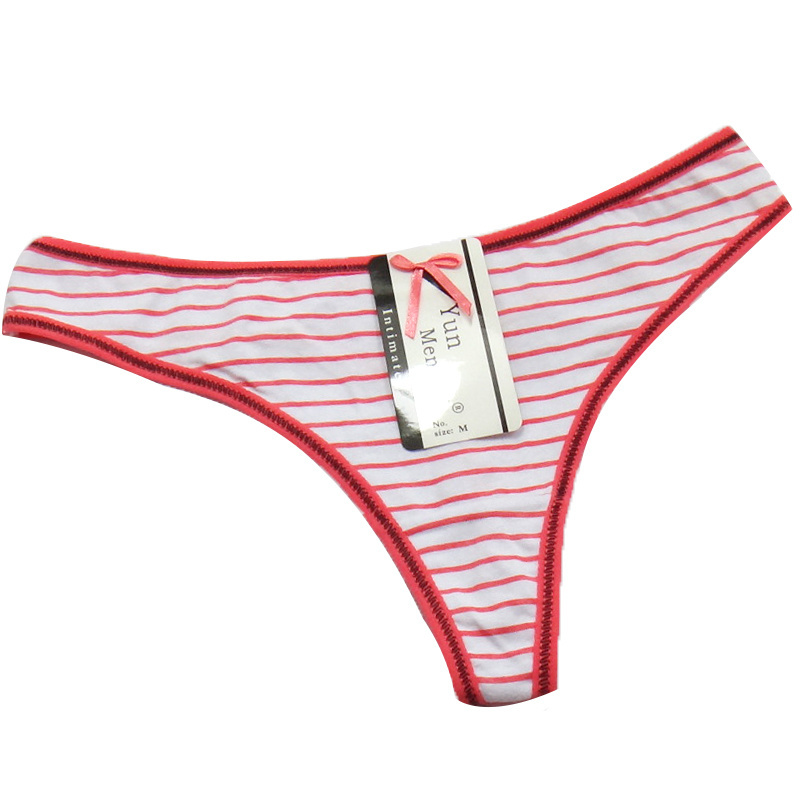 Sexy Cotton Panties Underwear Women Striped Thongs and G Strings Ladies Underwear Panties Sexy Thongs