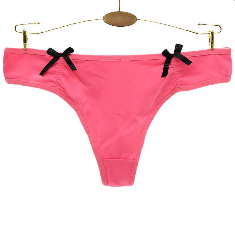 Yun Meng Ni Sexy Underwear Cute Bows Soft Cotton Girls Thongs