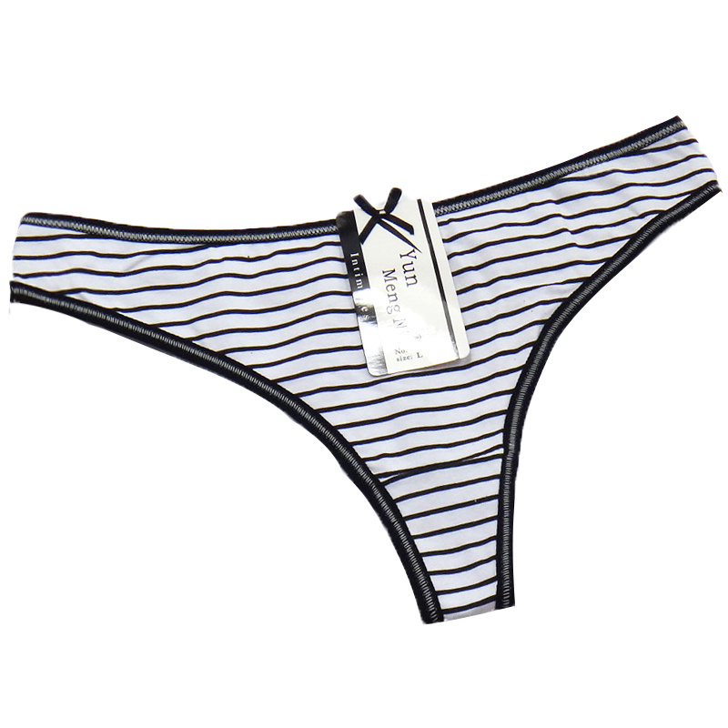 Sexy Cotton Panties Underwear Women Striped Thongs and G Strings Ladies Underwear Panties Sexy Thongs