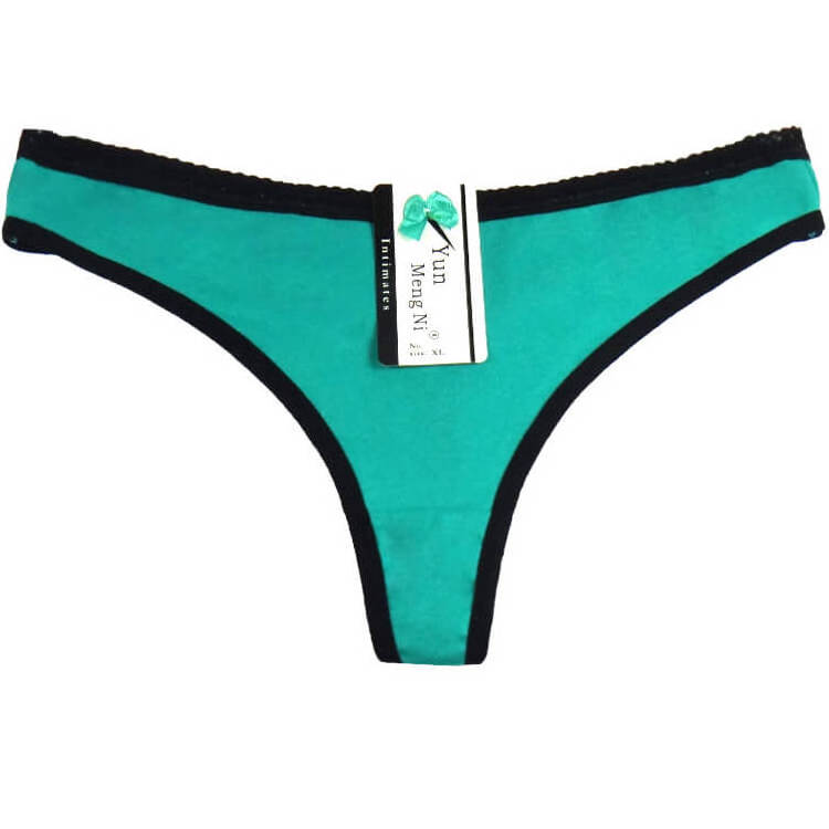 Yun Meng Ni Hot Sale Women Sexy Knickers Pure Color Cotton Thongs Mature Ladies Thongs