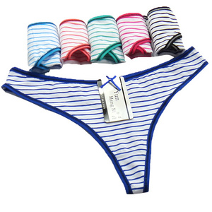 Sexy Cotton Panties Underwear Women Striped Thongs and G Strings Ladies Underwear Panties Sexy Thongs