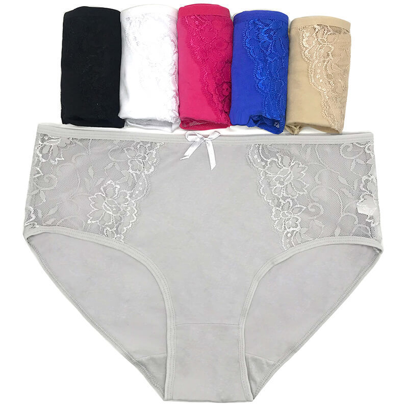 Yun Meng Ni Sexy Underwear Side Transparent Lace Big Size Panties Cotton Mature Lingerie