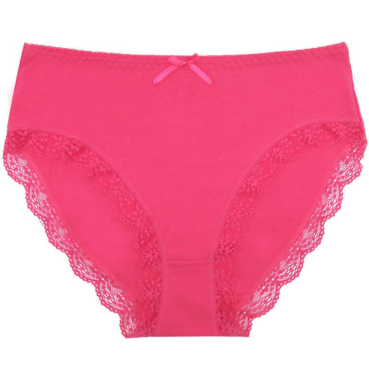 Yun Meng Ni Sexy Underwear Lace Trim Big Size Lady Briefs Soft Cotton Women Panties