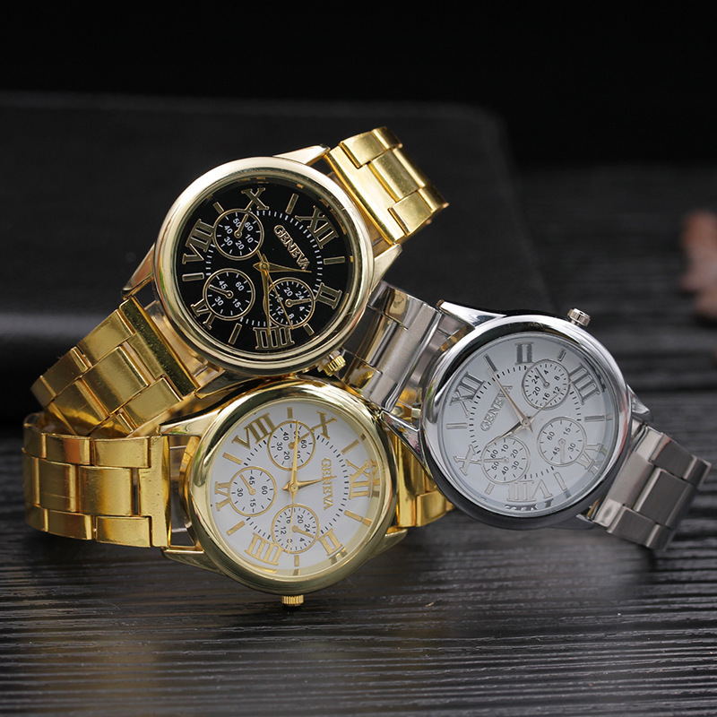 Trend Wholesale  Quartz Watches Gold Plated Stainless Steel Casual Design Business Glass For Men Jewelry Valentine's Day gift