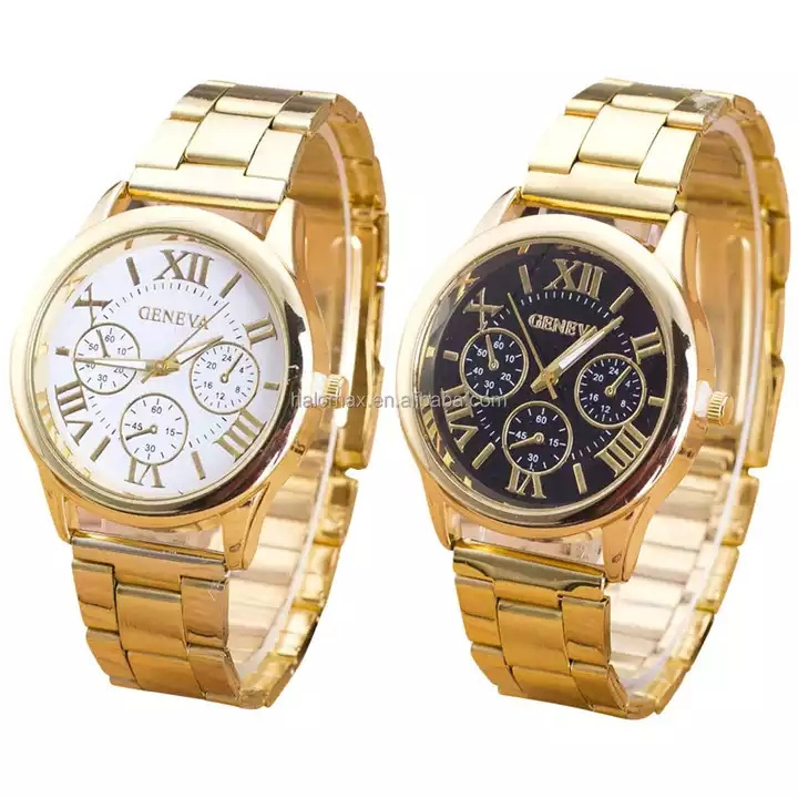 Trend Wholesale  Quartz Watches Gold Plated Stainless Steel Casual Design Business Glass For Men Jewelry Valentine's Day gift