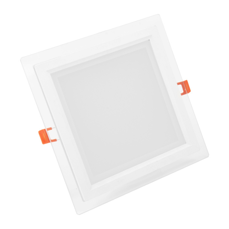 3000K-6000K Led Glass Panel Light Panel Dimmable recessed led downlight 6w 9w 12w square led light