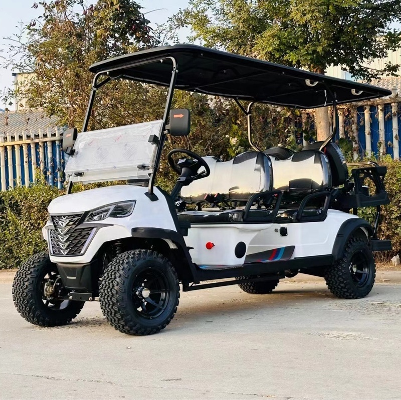 72volt 15kw 35 Mph Luxury Mini Electric Golf Carts 4 Seater Club Car Golf Ca Course Classic With Radio Panral 4 Person