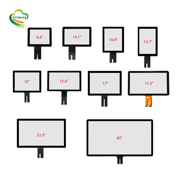 Yunlea Custom Size Shape Touch Glass 7 10.1 15.6 18.5 21.5 inch USB PCAP Capacitive Touch Screen Panel For Industrial Smart Home