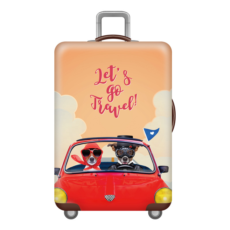 Customized Elastic Beautiful Travel Custom Printed Spandex luggage cover Four Sizes Suitcase Luggage Protective cover