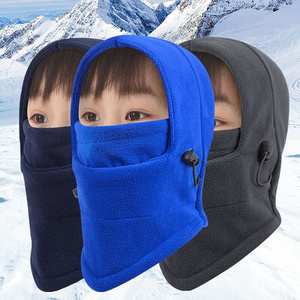 Kids Fleece Hood Snow Gear Winter Polar Hat Ski Face Mask Cover Warm Fleece Balaclava for Extreme Cold Weather