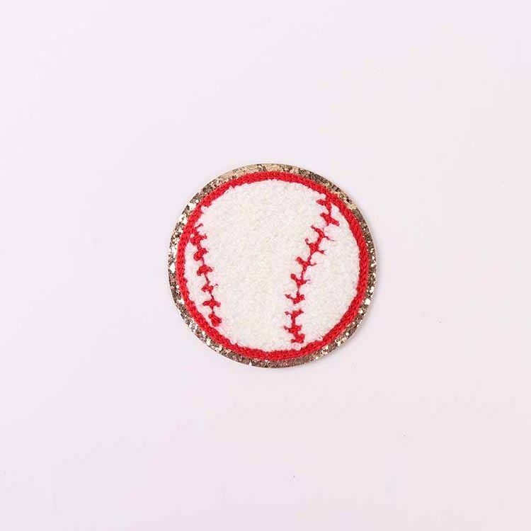 Wholesale embroidery patch High quality alphabet chenille 7 cm baseball pattern letter and number patch for mesh baseball hat