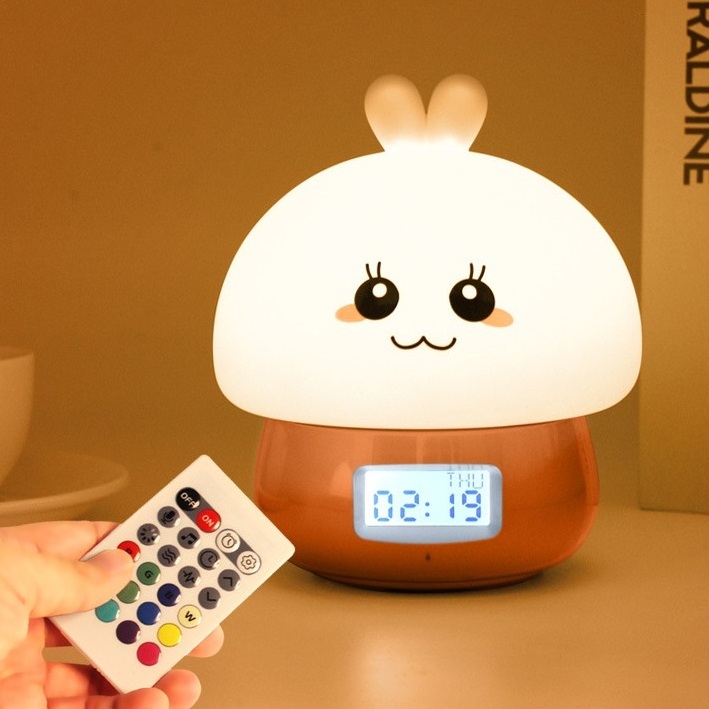 Kids Alarm Clock Children Bunny Baby Night Light & Wake-up Alarm Clock For Bedroom