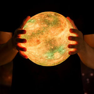 Cheap Smart Touch 3D Custom Diy Printing Photo Led Full Moon Globe Night Light 16 Color Changing Rgb Galaxy Lunar Lamp For Room