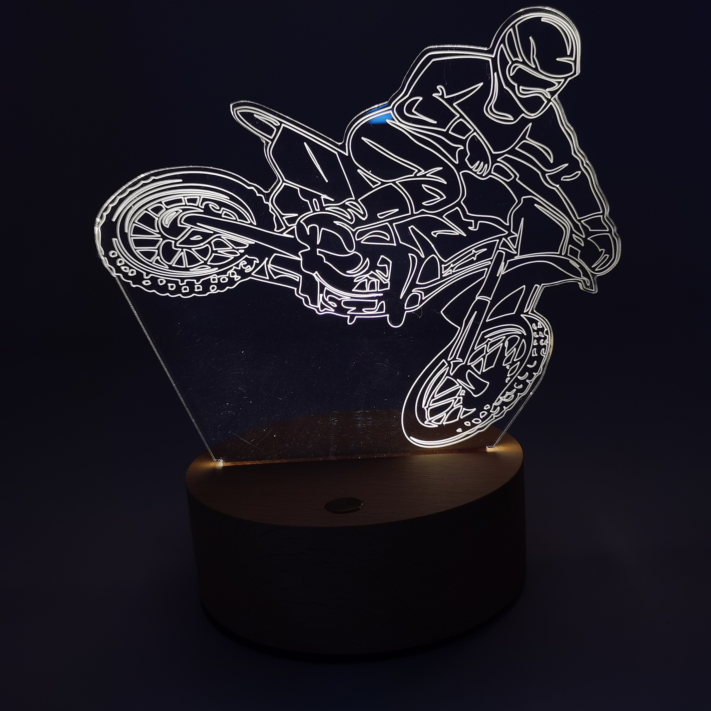 Motocross 3D Night Light Coopark Dirt Bike Illusion Hologram Lamp 3D Acrylic Night Light