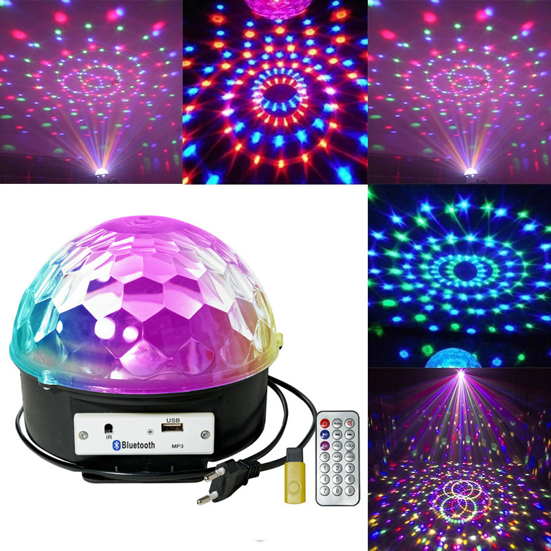 Sound Activated Stage Effect Light Lamp Laser Crystal Magic Ball Disco Party Club Speaker Rainbow  Disco Light