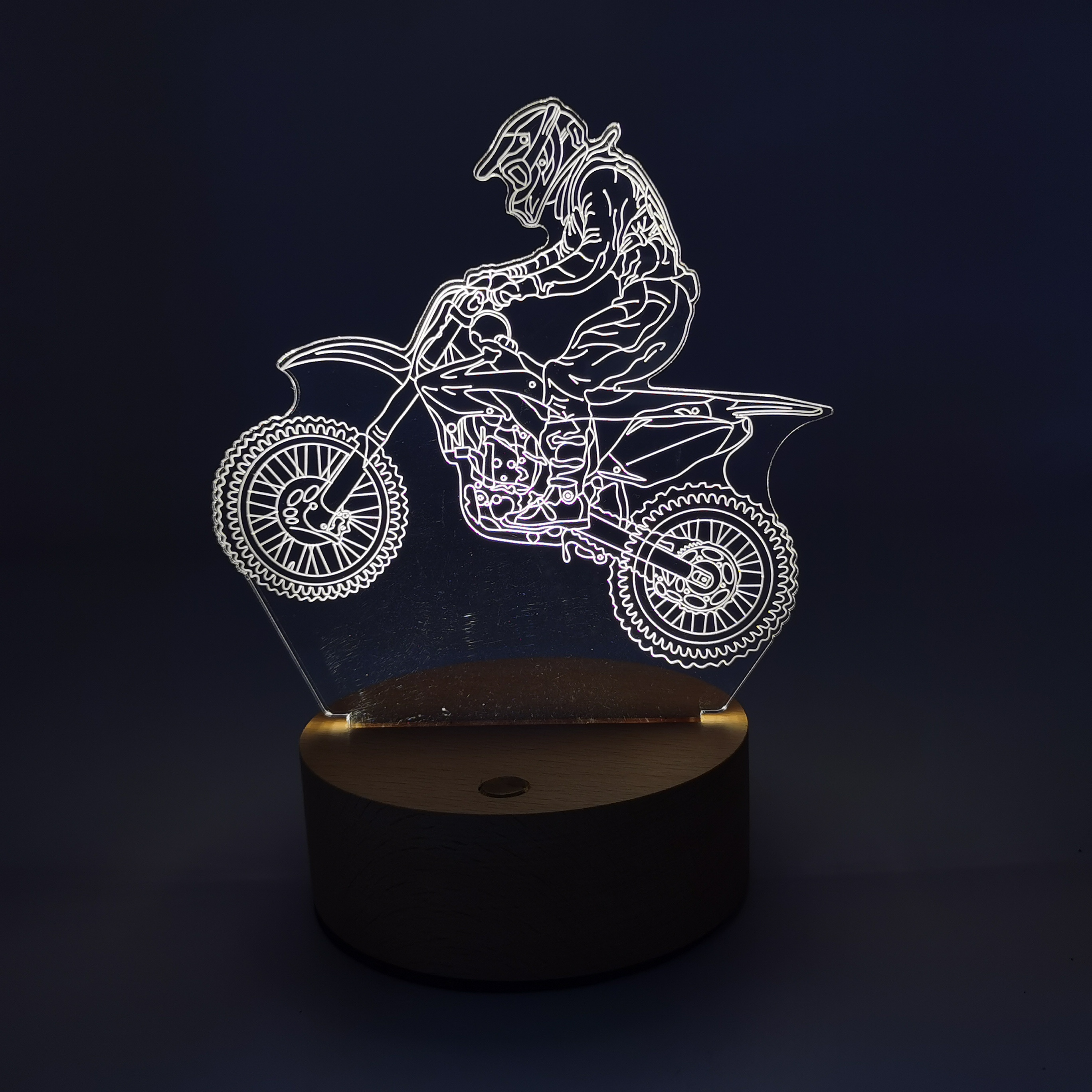 Motocross 3D Night Light Coopark Dirt Bike Illusion Hologram Lamp 3D Acrylic Night Light