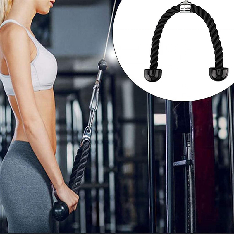 Home gym weight cable pulley system with tricep rope for squat rack