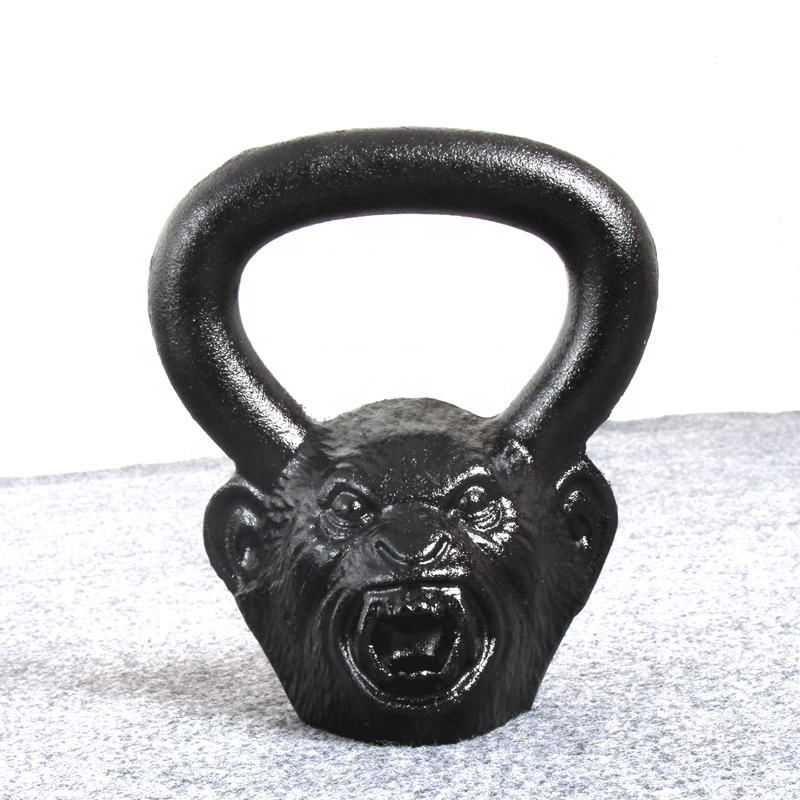 Fitness gym equipment free weights kettle bell cast iron kettlebell  monkey head kettlebell for strength traini