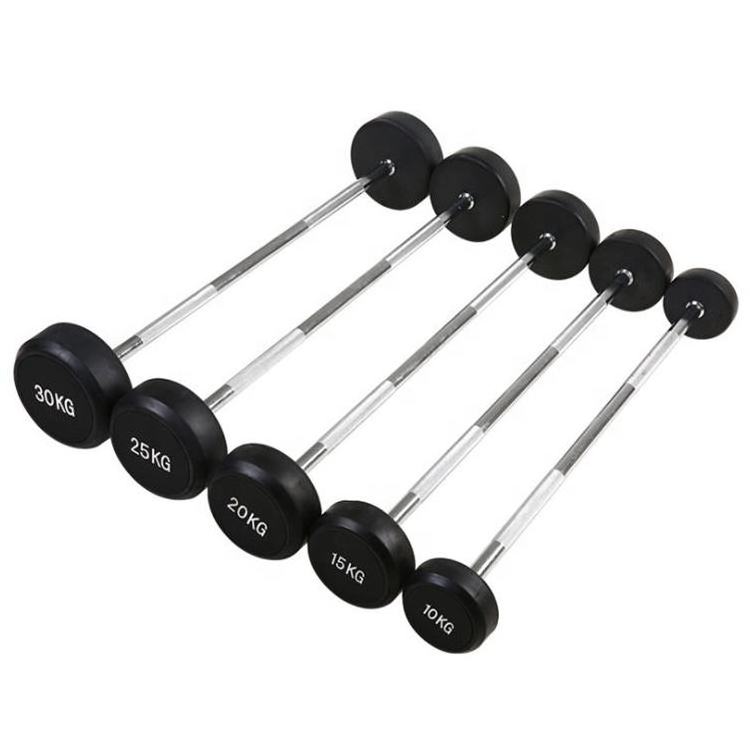 China Wholesale Barbell Different Weight Fixed Straight Curl Rubber