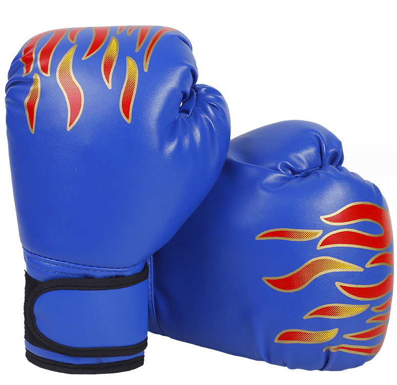 fitness Flame pattern boxing gloves pu boxing gym gloves strike punch bag for strength training